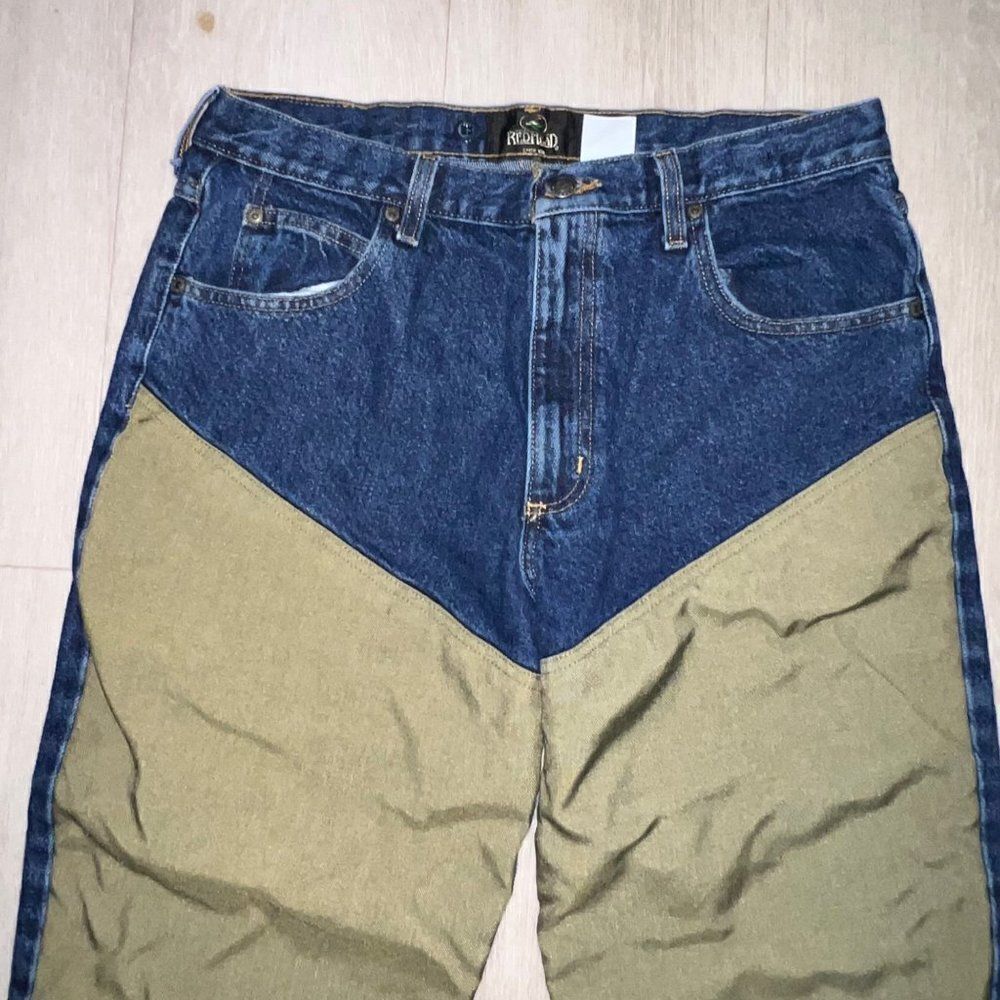 Redhead 3049‎ Field Pant Indigo Denim Dark Wash / Beige Canvas Men's 34x30 - Picture 3 of 6